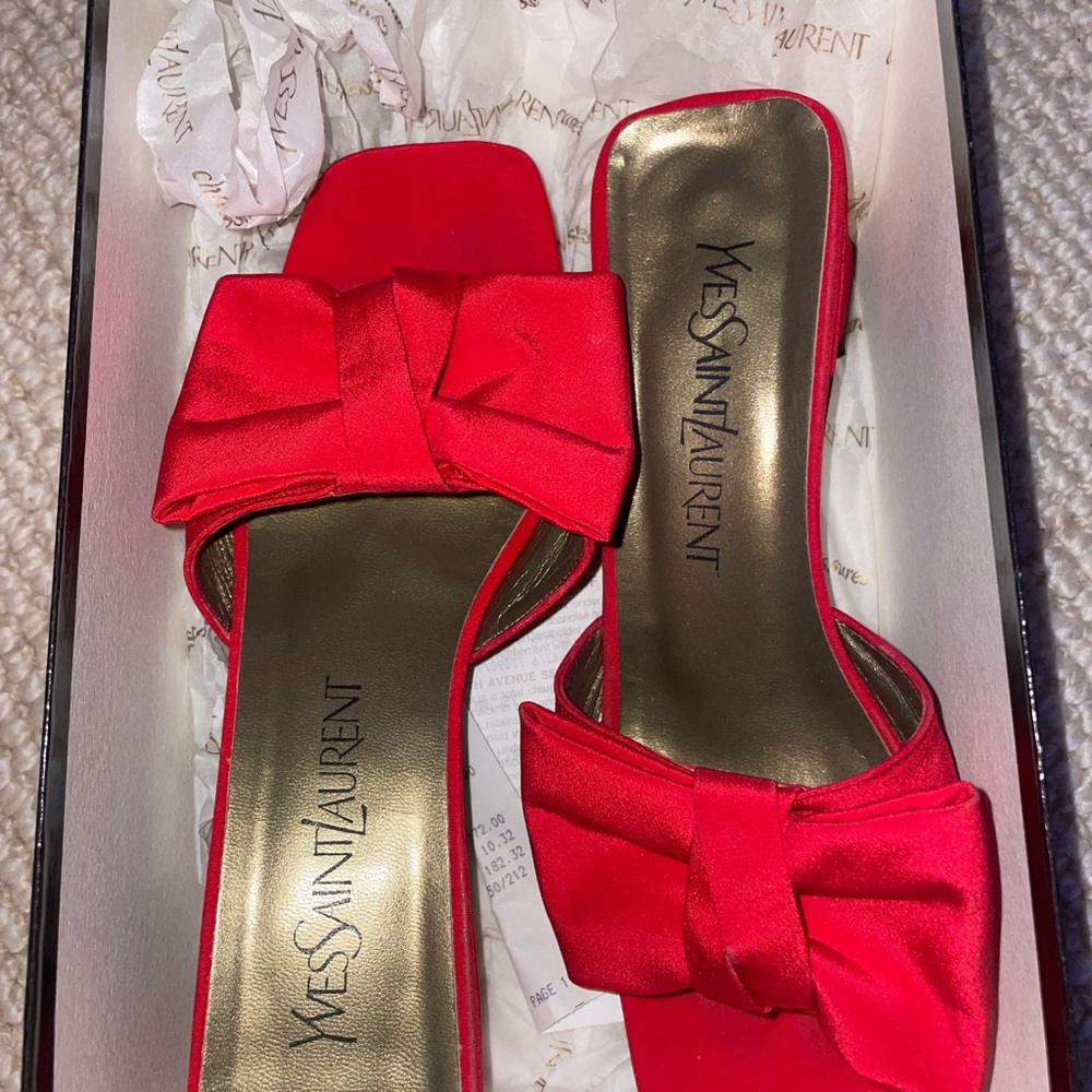 Yves Saint Laurent Red Bow Heels
